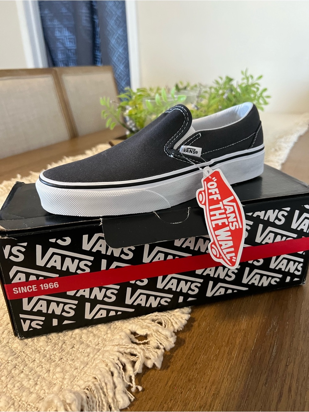 Vans Slip-On Men’s Loafer — Black with White Sole